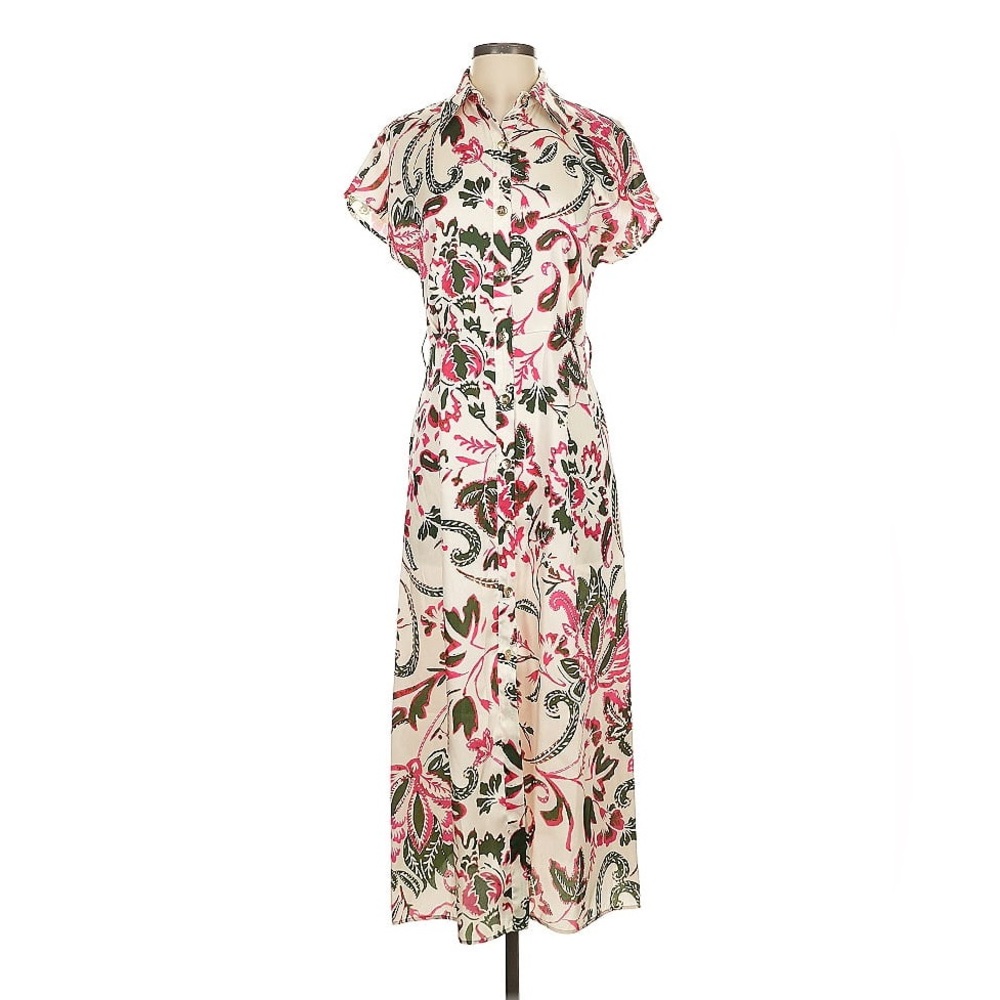 Zara Floral Print Button-Down Maxi Dress